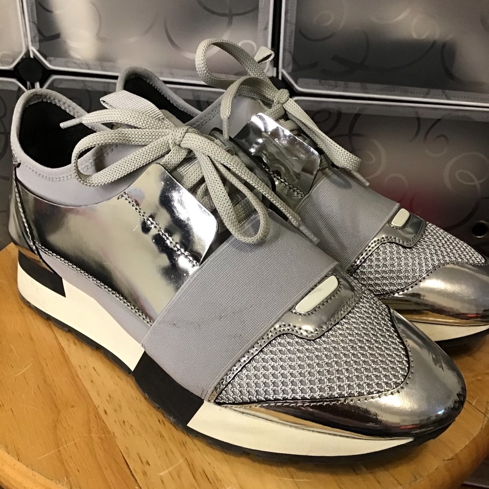Authentic Silver Balenciaga runners